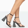 PUBLIC DESIRE - SKYE BLACK DIAMANTE SANDALS