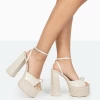 PUBLIC DESIRE - MIA ECRU HEELS