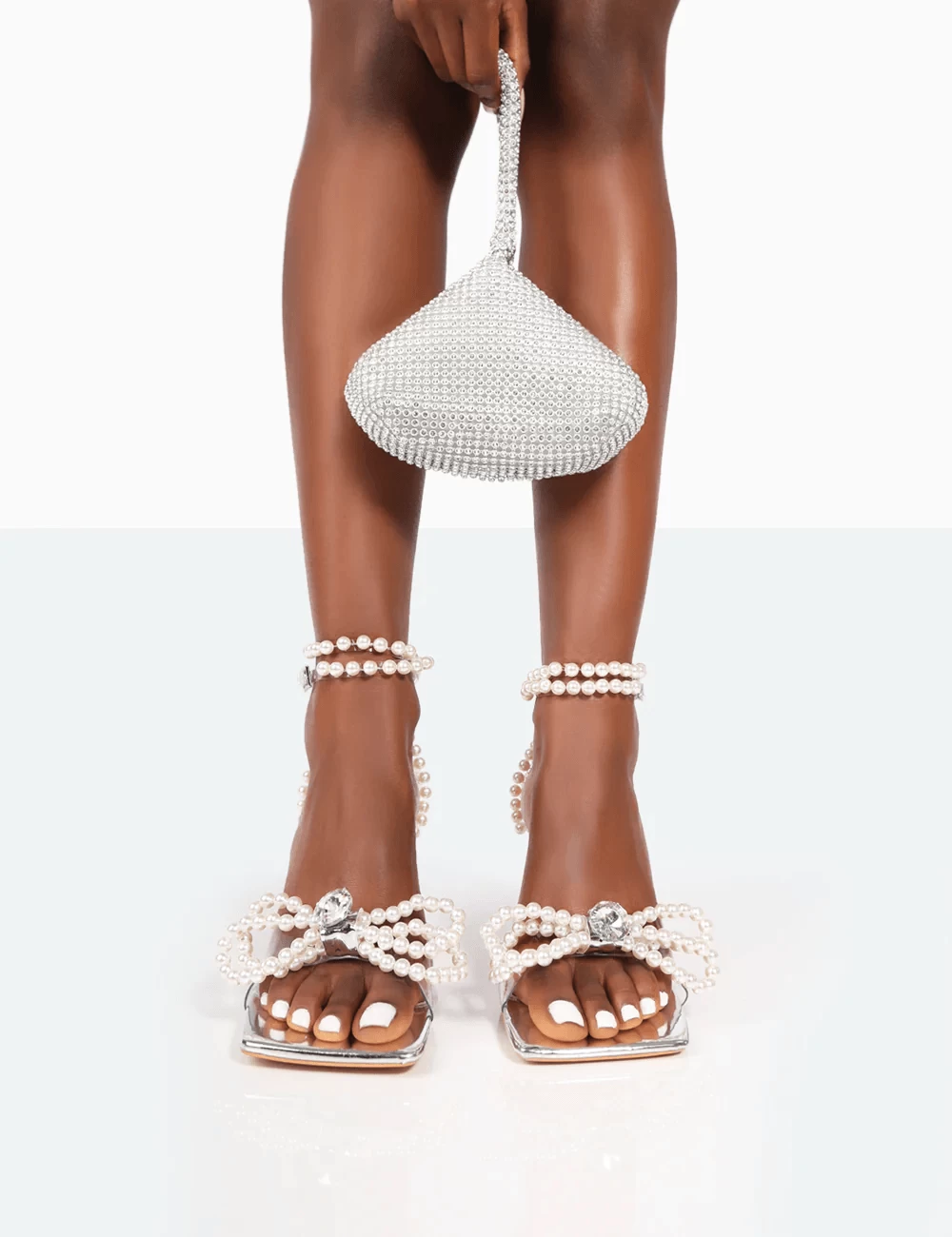 PUBLIC DESIRE - HOPE SILVER METALLIC HEELS - Image 2