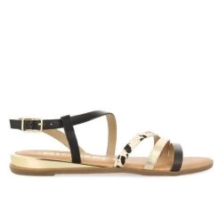 GIOSEPPO CORUMBA GOLD ANIMALPRINT SANDALS