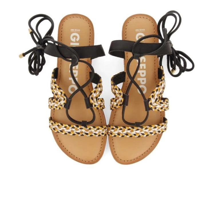 GIOSEPPO DAVAO BLACK BRAIDED SANDALS - Image 2