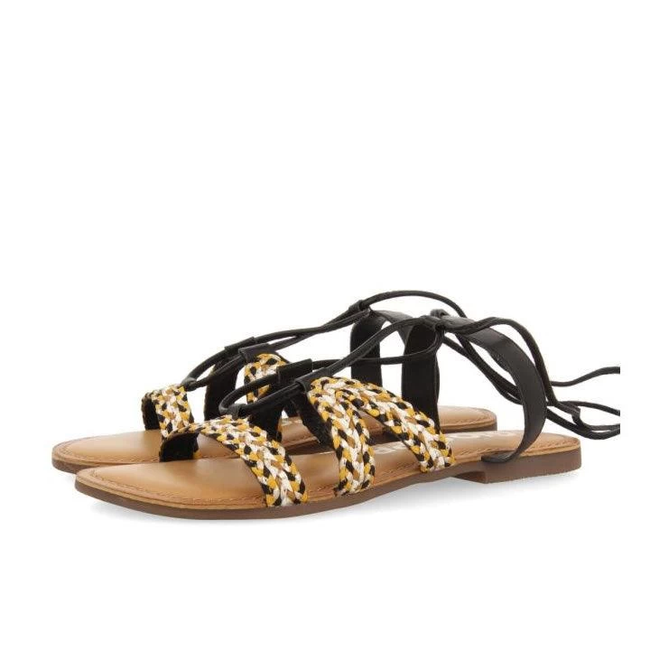 GIOSEPPO DAVAO BLACK BRAIDED SANDALS - Image 3