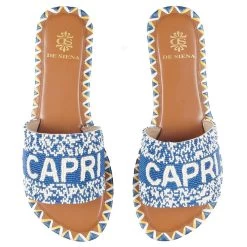 DE SIENA CAPRI BEADED BLUE FLATS