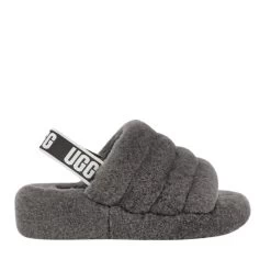 UGG FLUFF YEAH SLIDE CHARCOAL