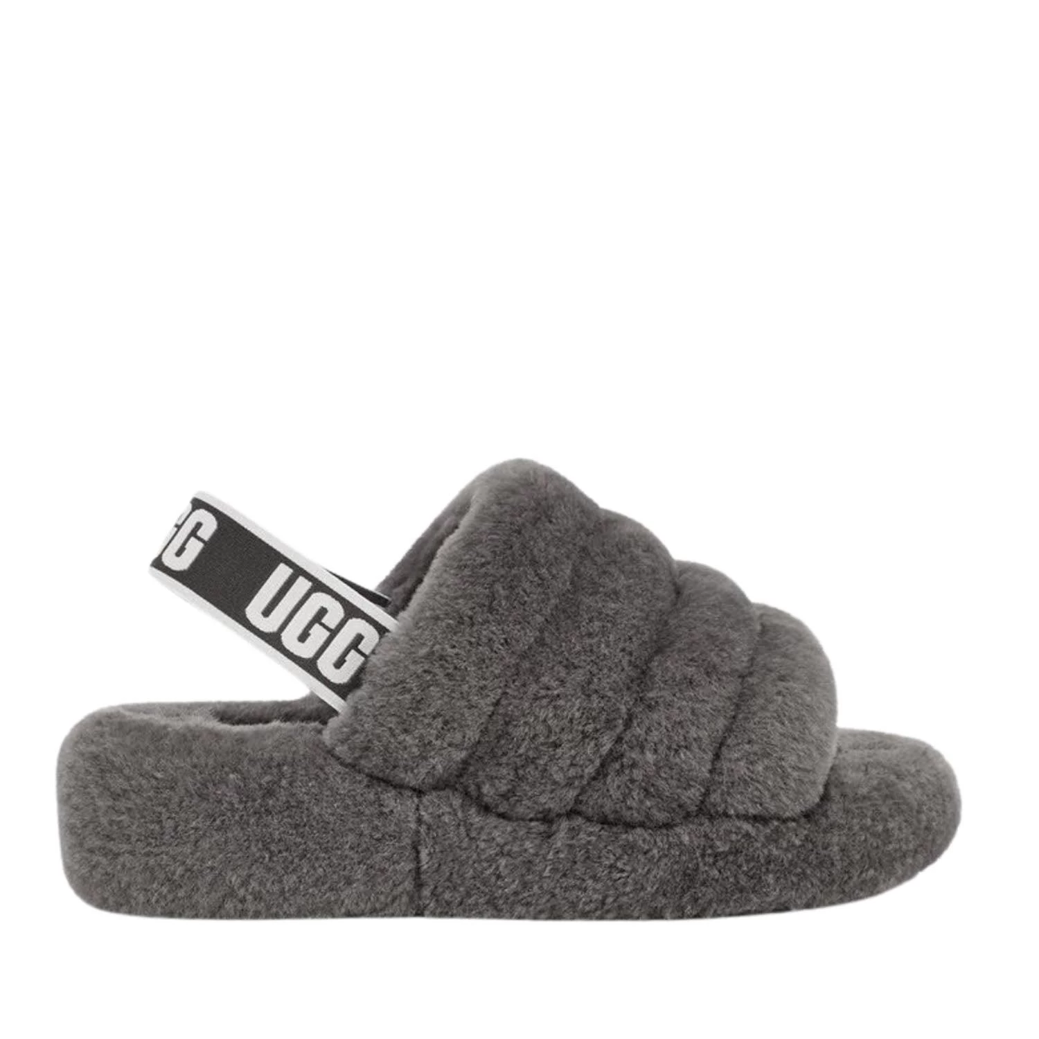 UGG FLUFF YEAH SLIDE CHARCOAL