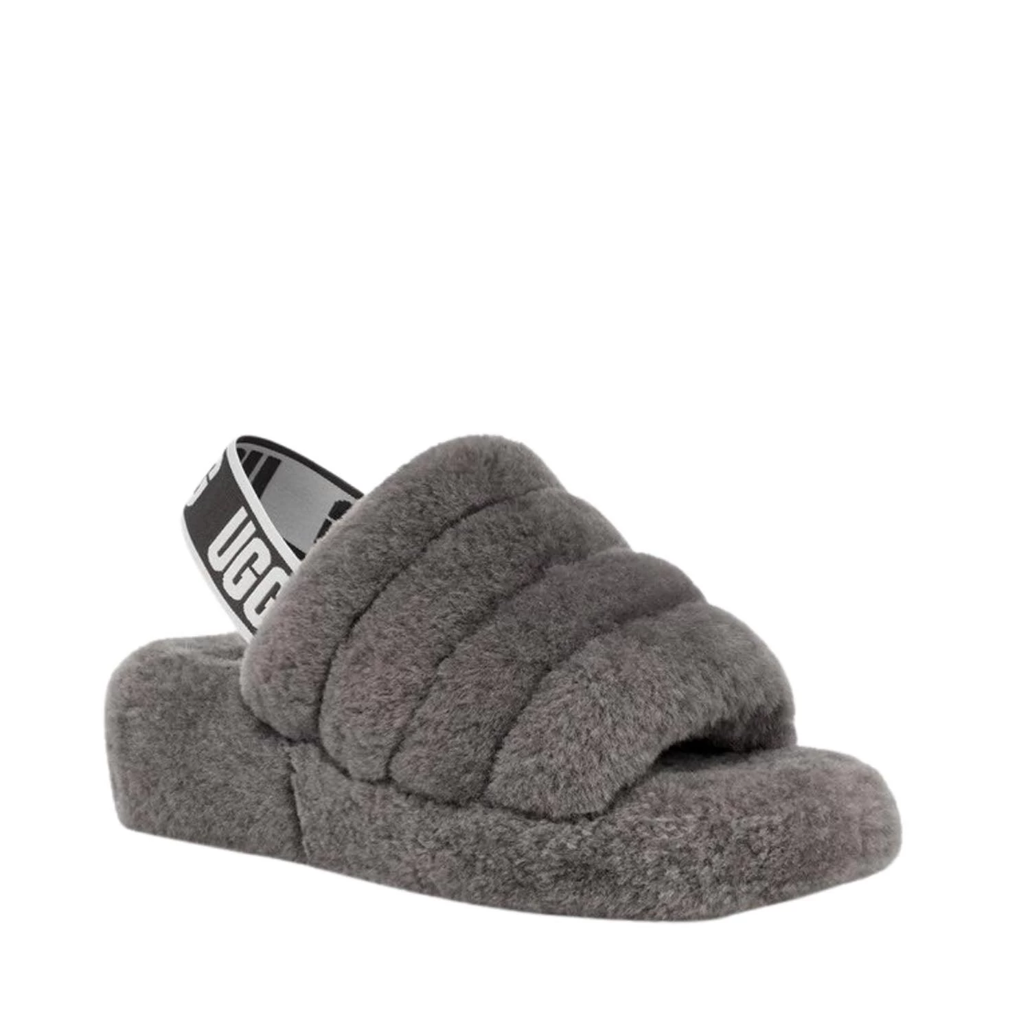 UGG FLUFF YEAH SLIDE CHARCOAL - Image 2