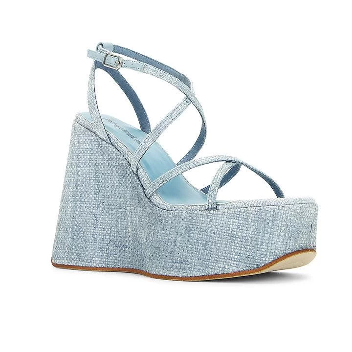 JEFFREY CAMPBELL - OLIANA BLUE WOVEN HEELS - Image 2