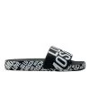 LOVE MOSCHINO BLACK LOGO PRINT SLIDE