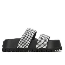 NAKED WOLFE VALENCIA BLACK DIAMOND NYLON SLIPPERS