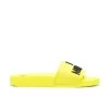LOVE MOSCHINO LOGO-EMBOSSED YELLOW SLIDE