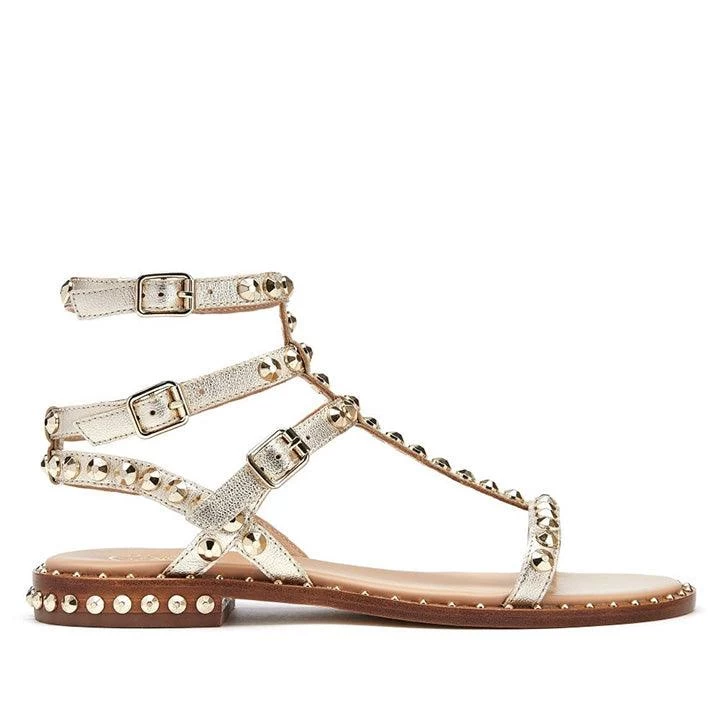 ASH PLAY METALLIC GOLD SANDALS