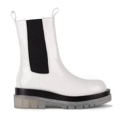 Jeffrey Campbell TANKED-CB PATENT WHITE BOOTS