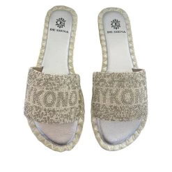 DE SIENA MYKONOS BEADS SILVER MILK FLATS