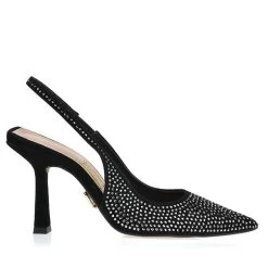 UZA BLACK SPARKLY SANDALS