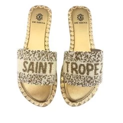 DE SIENA SAINT TROPEZ BEADS GOLD FLATS