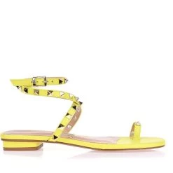 UZA FLAT FLUOR YELLOW SANDALS